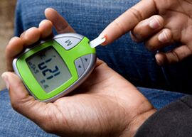 Glucometer to control the glucose level in the blood in diabetes mellitus
